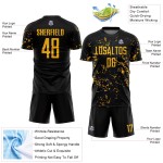 Sublimatie Abstract Zwart Goud-Koninklijk Uniform Aangepast Kunst Jersey Fragment Voetbal Sublimatie Abstract Zwart Goud-Koninklijk Uniform Aangepast Kunst Jersey Fragment Voetbal