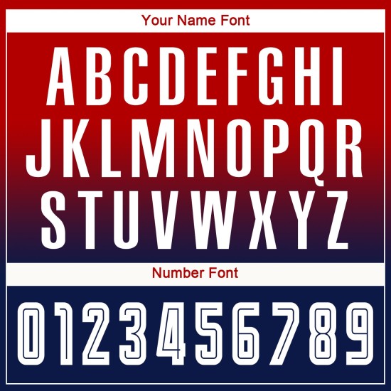 Jersey Rood Fade Sublimatie Wit-Marineblauw Lange Mouw Voetbal Mode Uniform Aangepast Jersey Rood Fade Sublimatie Wit-Marineblauw Lange Mouw Voetbal Mode Uniform Aangepast