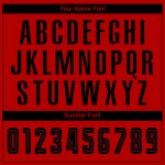 Sublimatie Rood Custom Jersey Zwart Voetbaluniform Sublimatie Rood Custom Jersey Zwart Voetbaluniform