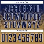 Marineblauw-wit aangepast voetbalshirt, oud sublimatie-uniform, goud Marineblauw-wit aangepast voetbalshirt, oud sublimatie-uniform, goud