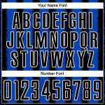 Uniform Line Custom Thunder Blauw-Wit Zwart Jersey Voetbal Sublimatie Uniform Line Custom Thunder Blauw-Wit Zwart Jersey Voetbal Sublimatie