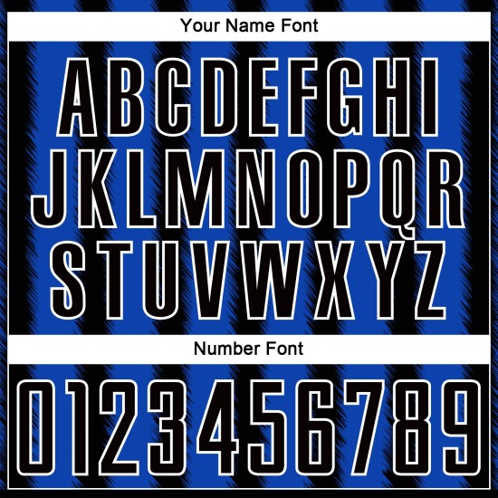 Uniform Line Custom Thunder Blauw-Wit Zwart Jersey Voetbal Sublimatie Uniform Line Custom Thunder Blauw-Wit Zwart Jersey Voetbal Sublimatie