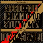 Jersey Rood-Oud Goud Zwarte Lijnen Uniform Aangepaste Diagonale Voetbal Sublimatie