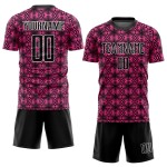 Aangepast shirt zwart-wit uniform vormen sublimatie voetbal geometrisch roze Aangepast shirt zwart-wit uniform vormen sublimatie voetbal geometrisch roze