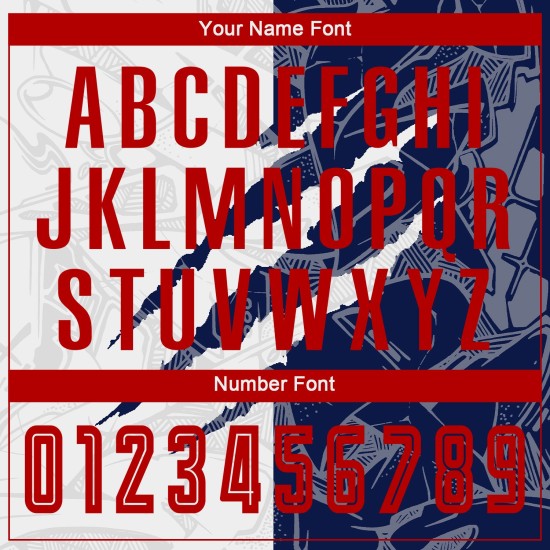 Rood-marineblauw shirt sublimatie graffiti patroon aangepast kras uniform voetbal