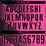 Voetbalshirt op maat met sublimatielijn, zwart en roze uniform