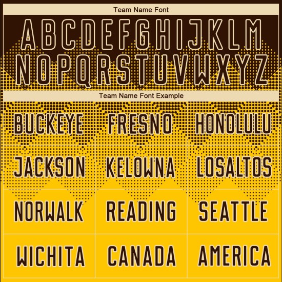 Sublimatie voetbal uniform goud shirt bruin-crème