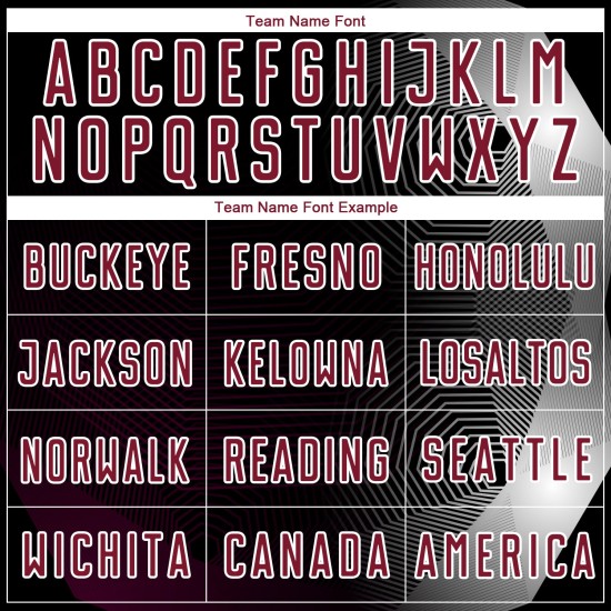 Zwarte geometrische aangepaste voetbalshirt met karmozijnrode en witte uniforme lijnen en sublimatie Zwarte geometrische aangepaste voetbalshirt met karmozijnrode en witte uniforme lijnen en sublimatie