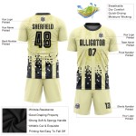 Jersey Uniform Crème Zwart Sublimatie Custom Soccer Home Jersey Uniform Crème Zwart Sublimatie Custom Soccer Home