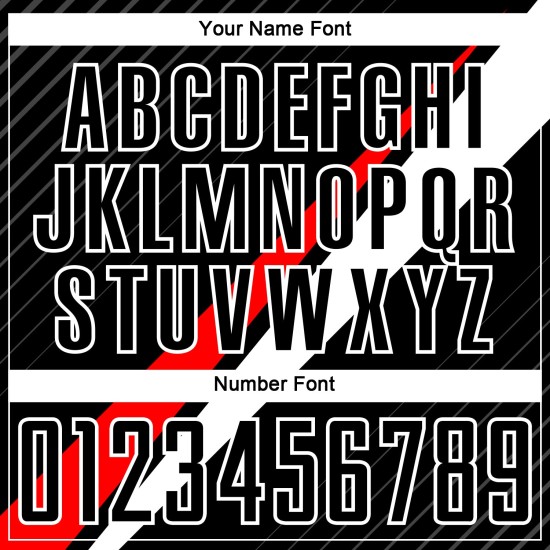 Aangepast rood-wit shirt met zwarte voetballijnen, uniform sublimatie diagonaal Aangepast rood-wit shirt met zwarte voetballijnen, uniform sublimatie diagonaal