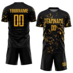 Sublimatie Abstract Zwart Goud-Koninklijk Uniform Aangepast Kunst Jersey Fragment Voetbal Sublimatie Abstract Zwart Goud-Koninklijk Uniform Aangepast Kunst Jersey Fragment Voetbal