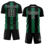 Jersey Line Custom Kelly Sublimatie Zwart Voetbaluniform Groen-Wit Jersey Line Custom Kelly Sublimatie Zwart Voetbaluniform Groen-Wit
