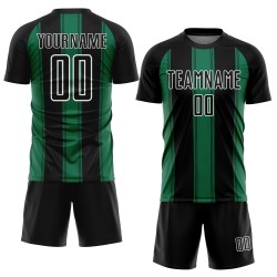 Jersey Line Custom Kelly Sublimatie Zwart Voetbaluniform Groen-Wit Jersey Line Custom Kelly Sublimatie Zwart Voetbaluniform Groen-Wit