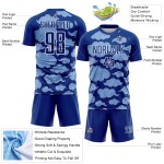 Uniform Sublimatie Patroon Wolken Voetbal Jersey Koninklijk Wit Aangepast