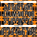 Voetbalshirt Bay Geometrisch Aangepast Zwart Uniform Vormen Oranje-Wit Sublimatie