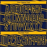 Voetbaluniform Lijnen Sublimatie Geel Marineblauw Aangepast Jersey