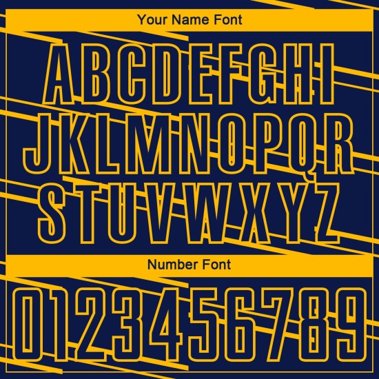 Voetbaluniform Lijnen Sublimatie Geel Marineblauw Aangepast Jersey